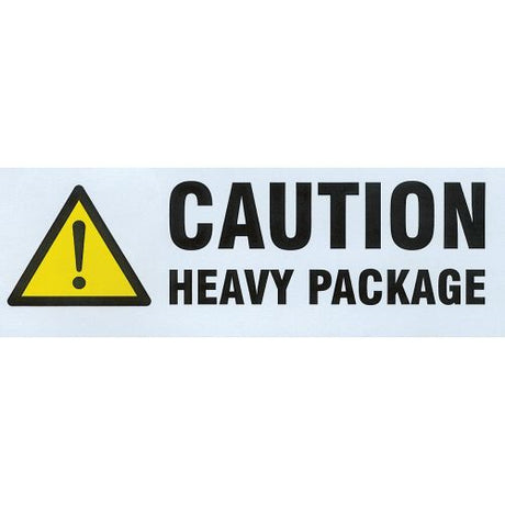 Caution Heavy Package (148x50mm) - Indigo Supplies Ltd