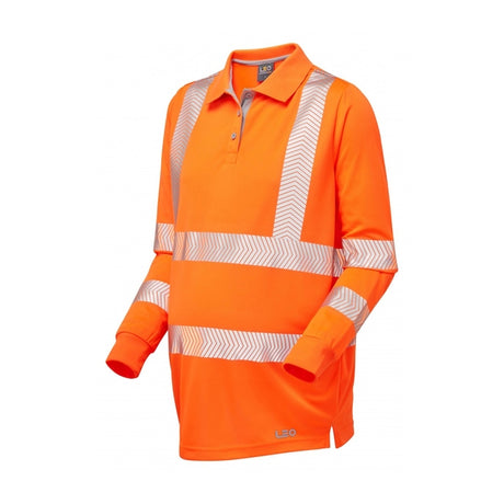 Leo EcoViz Performance Plus Maternity Sleeved Polo Shirt Orange - Indigo Supplies Ltd