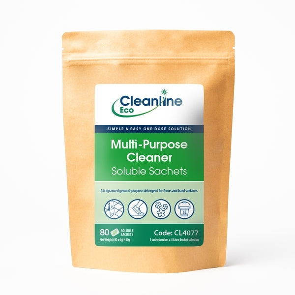 Cleanline Eco Multi-Purpose Cleaner Bucket Soluble Sachets (Pack 80) - Indigo Supplies Ltd