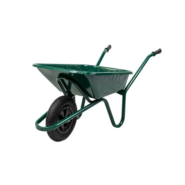 Endurance Heavy Duty Wheelbarrow with Pneumatic Tyre Green 90 Litre - Indigo Supplies Ltd