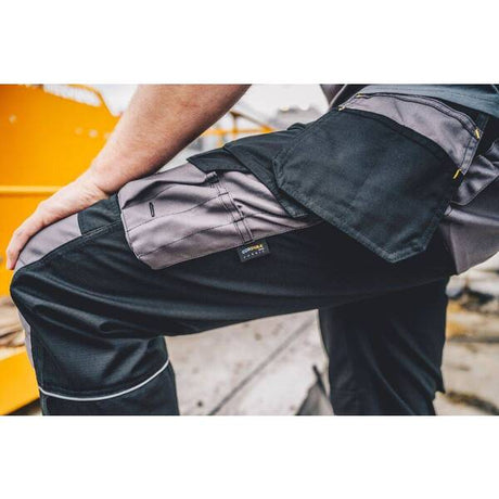 JCB Trade Plus Rip Trousers Black/Grey - Indigo Supplies Ltd
