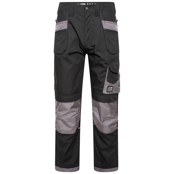 JCB Trade Plus Rip Trousers Black/Grey - Indigo Supplies Ltd