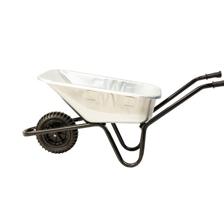 Invincible Wheelbarrow c/w Solid Tyre Chrome 120 Litre - Indigo Supplies Ltd