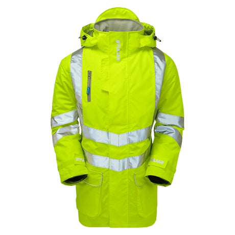 PULSAR P187 High Visibility Padded Storm Coat Yellow - Indigo Supplies Ltd