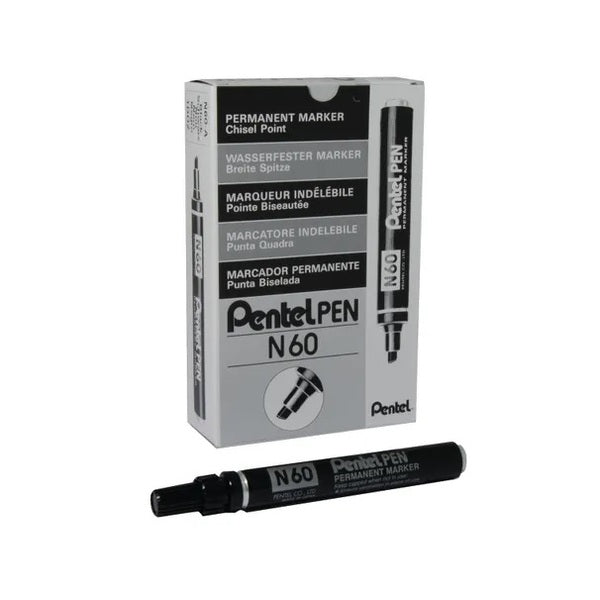 Pentel Marker Pen Black (Pack 12) - Indigo Supplies Ltd