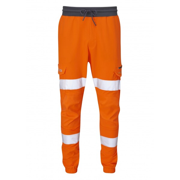 Leo JT01 High Visibility Hawkridge Jogging Bottoms Orange - Indigo Supplies Ltd