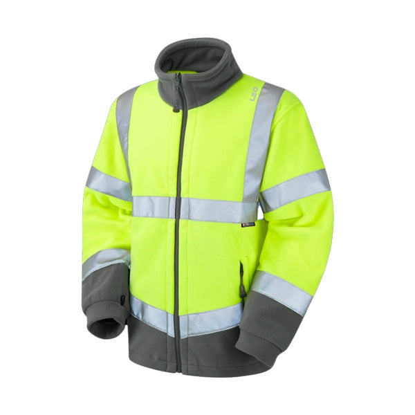 Leo F01-Y Hartland Ecoviz High Visibility Fleece Class 3 Yellow/Grey - Indigo Supplies Ltd