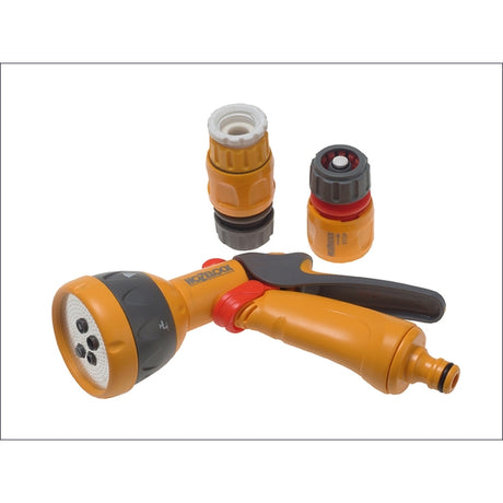 Hozelock Multi Pattern Spray Gun Starter Set With Fittings - Indigo Supplies Ltd