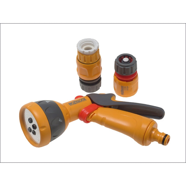Hozelock Multi Pattern Spray Gun Starter Set With Fittings - Indigo Supplies Ltd