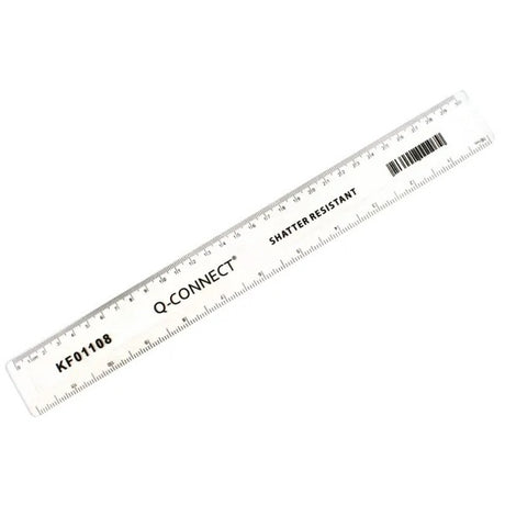 Q Connect Ruler Shatterproof Clear 300MM - Indigo Supplies Ltd