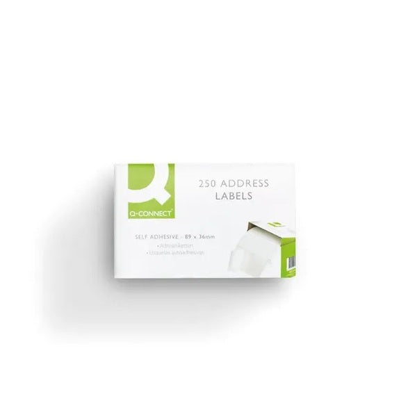 Q Connect Address Label Self Adhesive 89MMx36MM (Roll 250) - Indigo Supplies Ltd