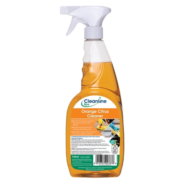 Cleanline Eco Orange Citrus Cleaner 750ML - Indigo Supplies Ltd