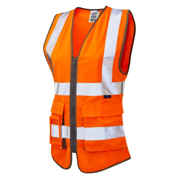 LYNMOUTH Superior Ladies Waistcoat ISO 20471 Class 1 Orange - Indigo Supplies Ltd
