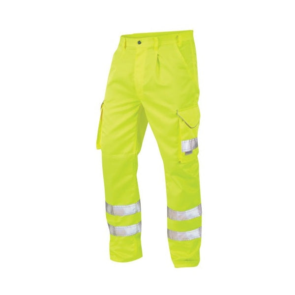PENNYMOOR Hi-Vis Poly/Cotton Ladies Cargo Trousers ISO 20471 Cl 2 Yellow - Indigo Supplies Ltd