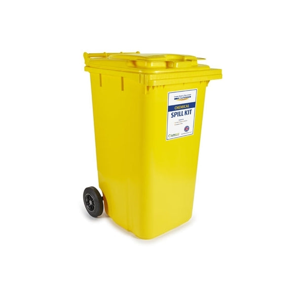 Chemical Spill Kit In A Wheeled Bin 240 Litre - Indigo Supplies Ltd