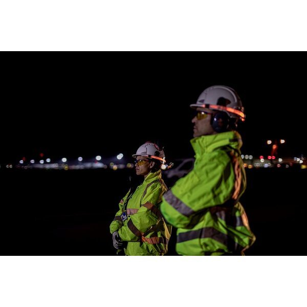 JSP Sonis Compact Helmet Mounted Cup/Ex-Vis Orange Plate Ear Defenders Dark Grey - Indigo Supplies Ltd