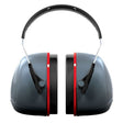 Sonis 3 Over Moulded Headband Dark Grey Cup/Ex-Vis Red Plate Ear Defenders - Indigo Supplies Ltd