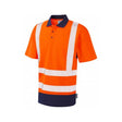 P11-O Mortehoe Coolviz Polo Shirt Orange/Navy - Indigo Supplies Ltd