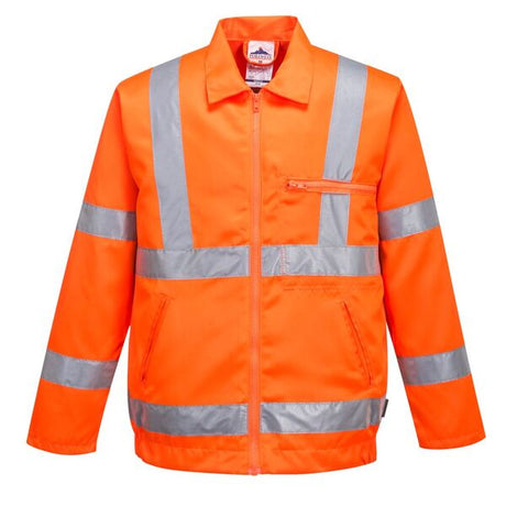 High Visibility Rail Track Polycotton Jacket Orange - Indigo Supplies Ltd