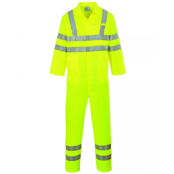 High Visibility Polycotton Boilersuit Yellow - Indigo Supplies Ltd