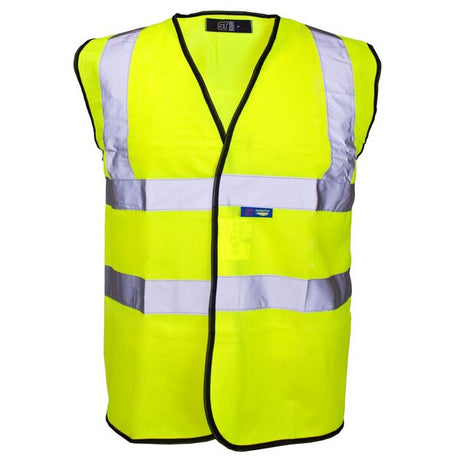 KeepSAFE High Visibility Double Band and Brace Waistcoat Yellow - Indigo Supplies Ltd