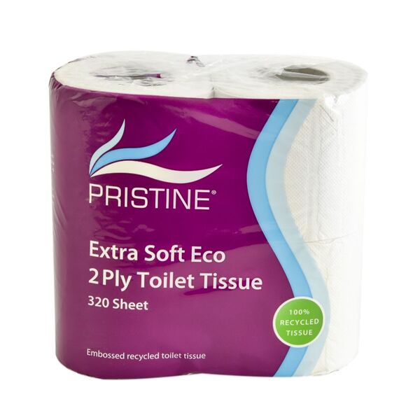PRISTINE Maxi Toilet Rolls 2 Ply 320 Sheet (Case 48) - Indigo Supplies Ltd