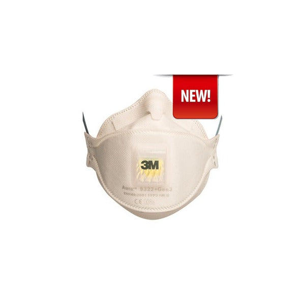 3M Aura 9322+ Gen3 FFP2 Valved Disposable Respirator (Box 10) - Indigo Supplies Ltd