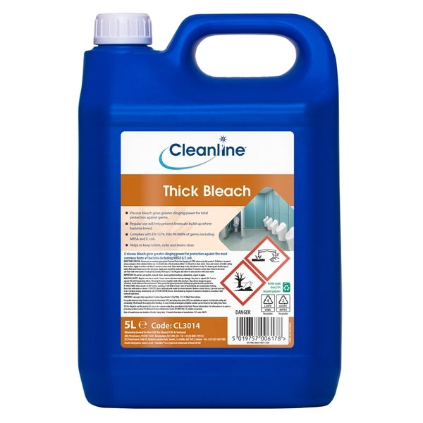 Cleanline Thick Bleach 5 Litre - Indigo Supplies Ltd