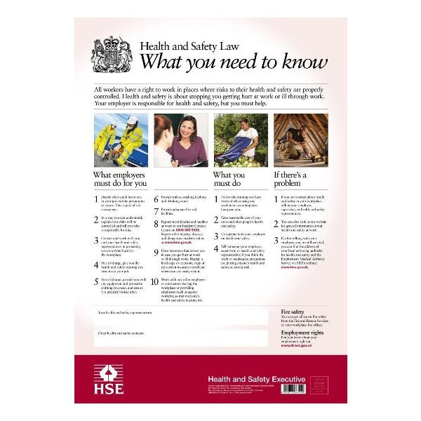 Health and Safety Law Poster Sign - Indigo Supplies Ltd