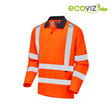 Leo 2046 High Visibility Polycotton Long Sleeve Polo Shirt Orange - Indigo Supplies Ltd