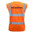 Pre-Printed FIRE MARSHAL High Visibility Waistcoat Orange - Indigo Supplies Ltd
