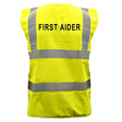 Pre-Printed FIRST AIDER High Visibility Waistcoat Yellow - Indigo Supplies Ltd
