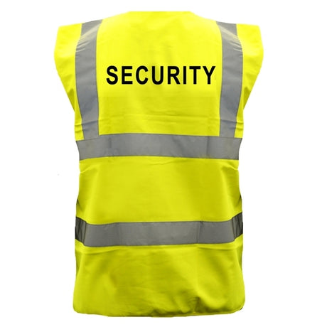 Pre-Printed SECURITY High Visibility Waistcoat Yellow - Indigo Supplies Ltd