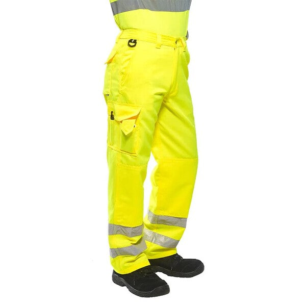 Portwest E046 High Visibility Combat Trousers Yellow - Indigo Supplies Ltd
