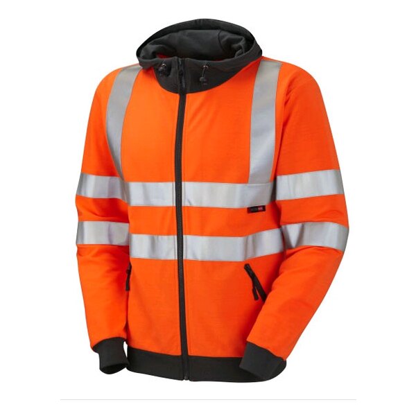 Leo Saunton Full Zip Hooded Sweatshirt Orange - Indigo Supplies Ltd