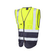 Lynton Executive High Visibility Waistcoat Yellow/Navy - Indigo Supplies Ltd