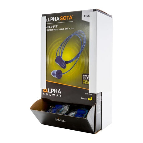 EP20 Foam Blue Metal Detectable Earplugs (Pack 200 Pairs) - Indigo Supplies Ltd