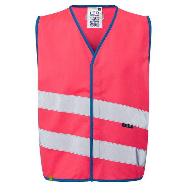 Leo Kids NEONSTARS Hi-Vis Waistcoat Pink - Indigo Supplies Ltd