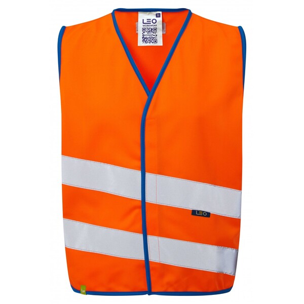 Leo Kids NEONSTARS Hi-Vis Waistcoat Orange - Indigo Supplies Ltd