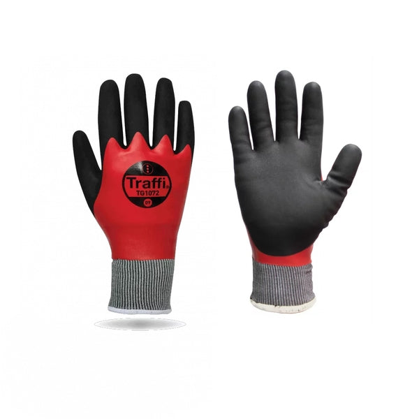 Traffisafe TG1072 Nitrile Thermal Gloves Red (Pack 5 Pairs) - Indigo Supplies Ltd