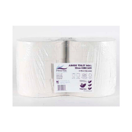 Mini Jumbo Toilet Roll 2Ply 3" Core White (Pack 12) - Indigo Supplies Ltd