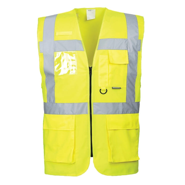 Portwest S476 Berlin High Visibility Executive Waistcoat Yellow - Indigo Supplies Ltd