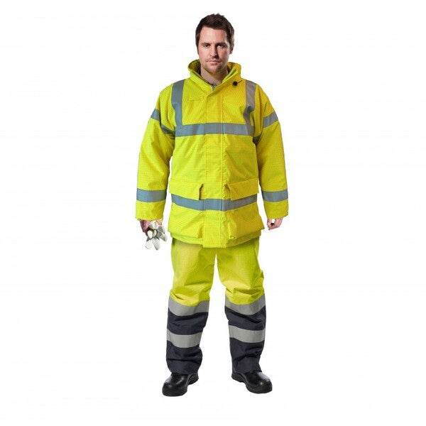 Portwest S778 Bizflame High Visibility Anti-Static FR Rain Jacket Yellow - Indigo Supplies Ltd