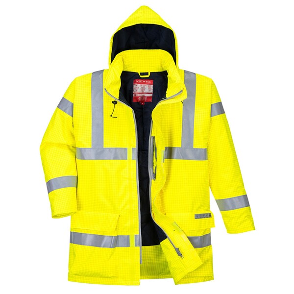 Portwest S778 Bizflame High Visibility Anti-Static FR Rain Jacket Yellow - Indigo Supplies Ltd