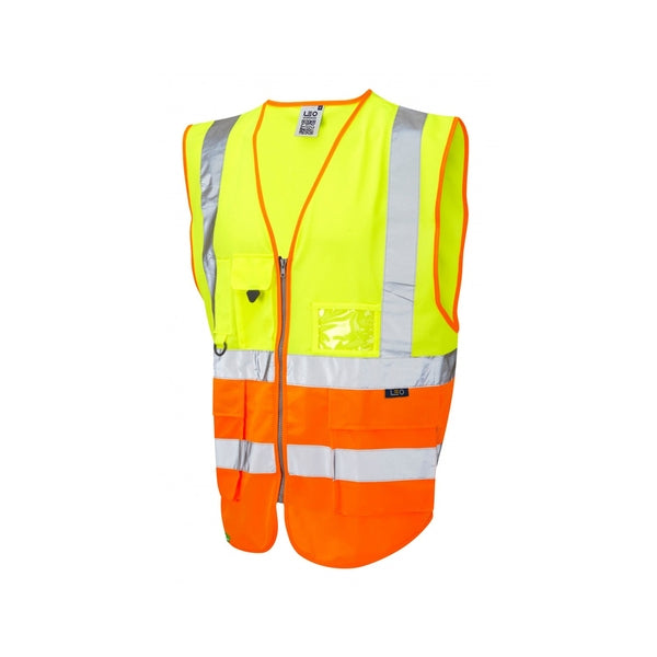 Leo W11 Y/O Lynton Class Superior Waistcoat Yellow/Orange - Indigo Supplies Ltd