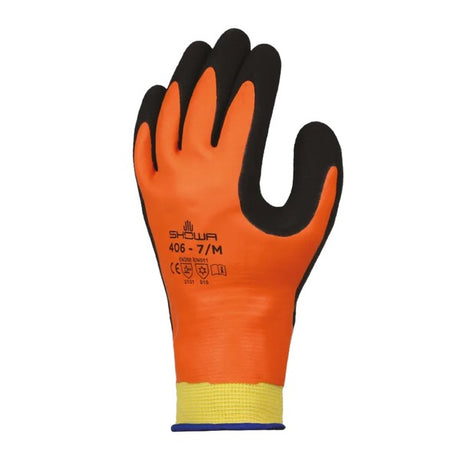 Showa 406 Fully Coated Water Repellent Thermal Glove Orange (Pair) - Indigo Supplies Ltd