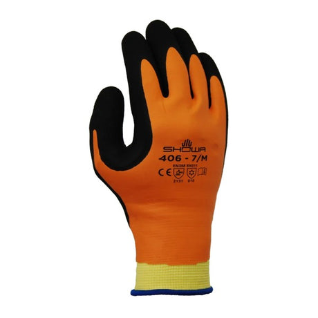 Showa 406 Fully Coated Water Repellent Thermal Glove Orange (Pair) - Indigo Supplies Ltd