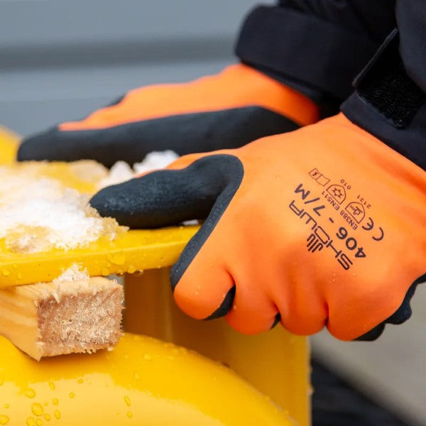 Showa 406 Fully Coated Water Repellent Thermal Glove Orange (Pair) - Indigo Supplies Ltd