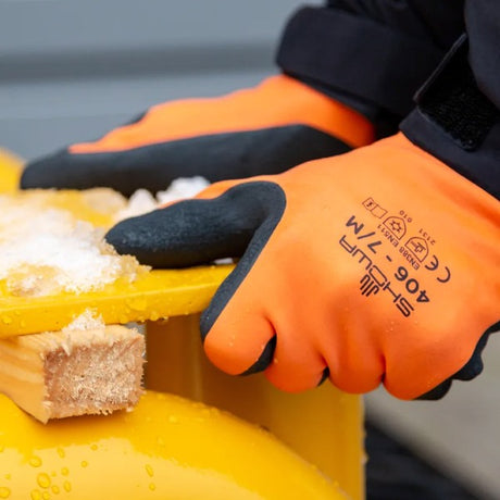 Showa 406 Fully Coated Water Repellent Thermal Glove Orange (Pair) - Indigo Supplies Ltd