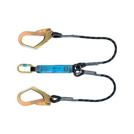IRUDEK 100113200003 DBL Lanyard Energy Absorber Black/Blue 180CM - Indigo Supplies Ltd